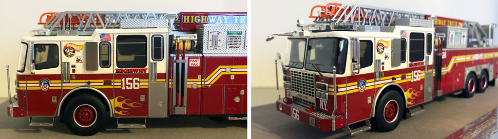 Closeup pictures 5-6 of the FDNY Ladder 156 scale model