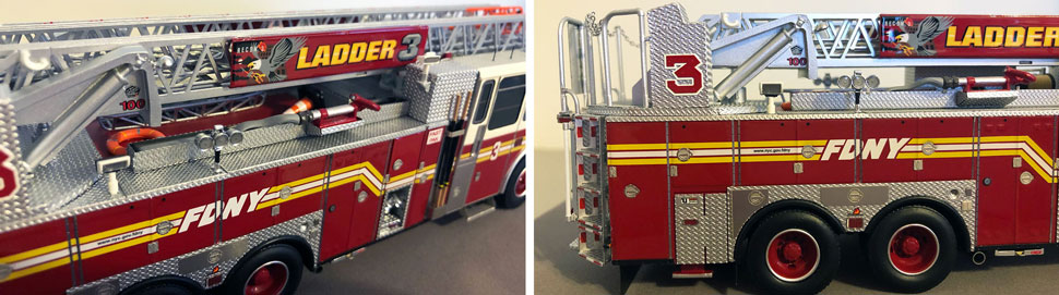 Closeup pictures 7-8 of the FDNY Ladder 3 scale model