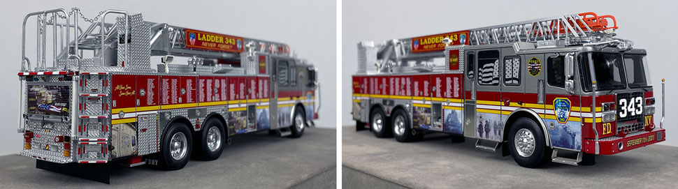 Closeup pictures 11-12 of the FDNY Ladder 343 scale model