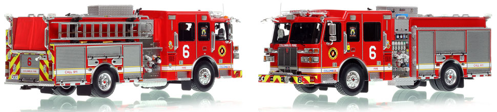 Columbus Division of Fire Sutphen Engine 6 is a museum grade 1:50 scale model