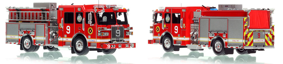 Columbus Division of Fire Sutphen Engine 9 is a museum grade 1:50 scale model