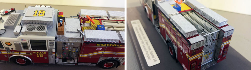 Close up pics 1-2 of FDNY Seagrave Squad 18 scale model 