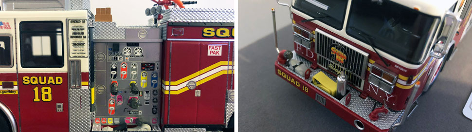 Close up pics 3-4 of FDNY Seagrave Squad 18 scale model 