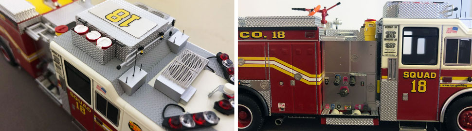 Close up pics 5-6 of FDNY Seagrave Squad 18 scale model 