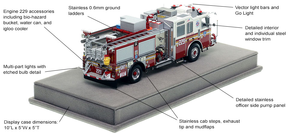 Specs and Features of FDNY's KME Engine 229 scale model