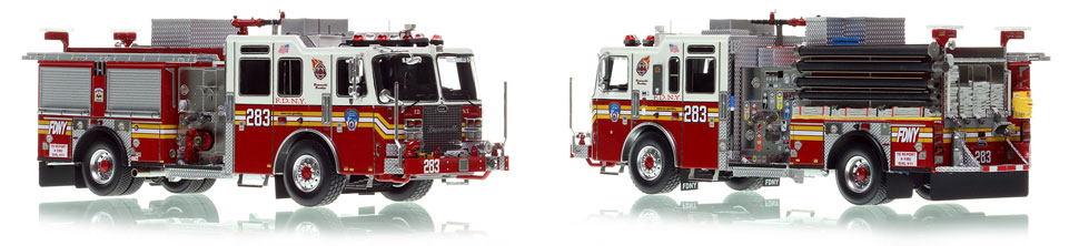 FDNY's Engine 283 scale model is hand-crafted and intricately detailed.