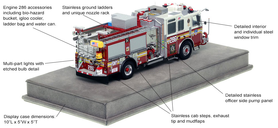 Specs and Features of FDNY's KME Engine 286 scale model
