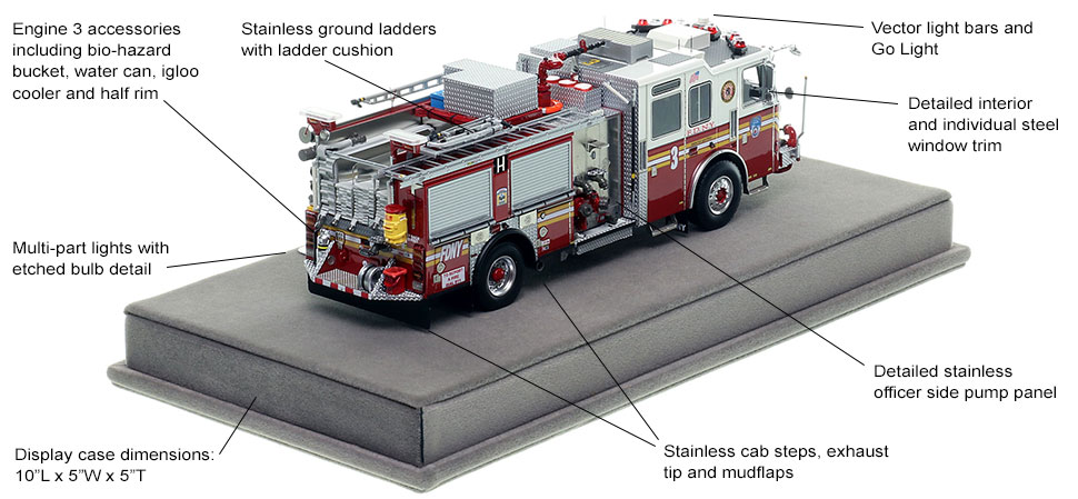 Specs and Features of FDNY's KME Engine 3 scale model