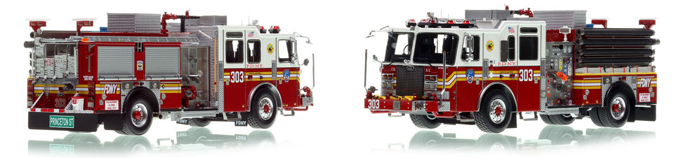 FDNY's Engine 303 scale model is hand-crafted and intricately detailed.