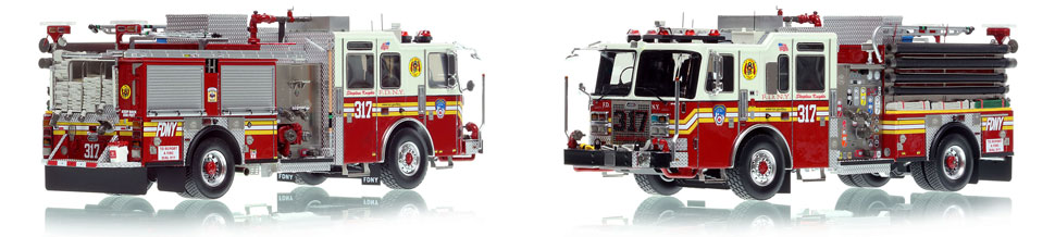 FDNY's Engine 317 scale model is hand-crafted and intricately detailed.