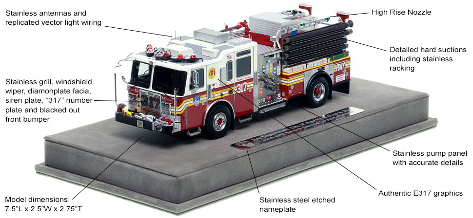 Features and Specs of FDNY's KME Engine 317 scale model