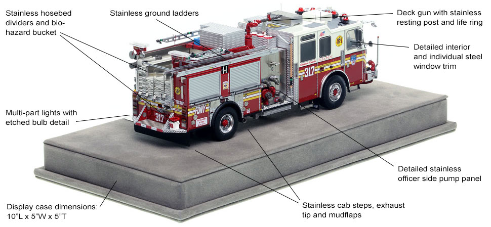 Specs and Features of FDNY's KME Engine 317 scale model