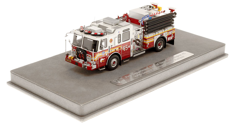 FDNY Engine 45 includes a fully custom display case.