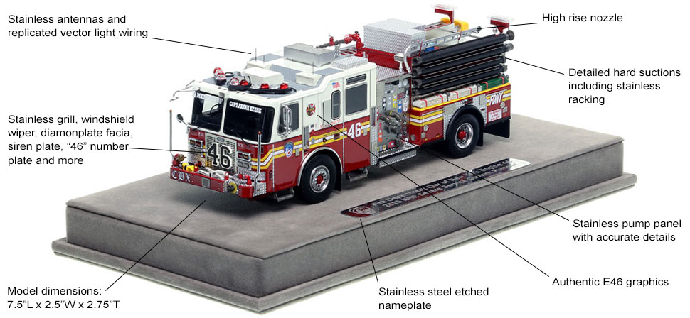 Features and Specs of FDNY's KME Engine 46 scale model