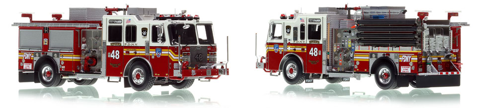 FDNY's Engine 48 scale model is hand-crafted and intricately detailed.