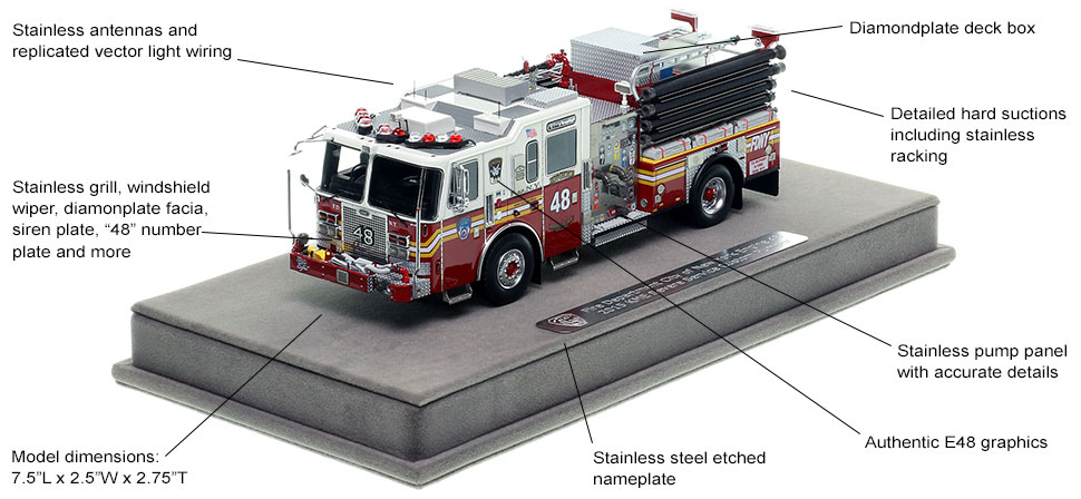 Features and Specs of FDNY's KME Engine 48 scale model