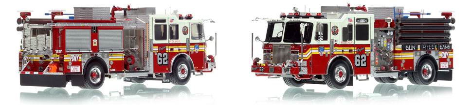 FDNY's Engine 62 scale model is hand-crafted and intricately detailed.