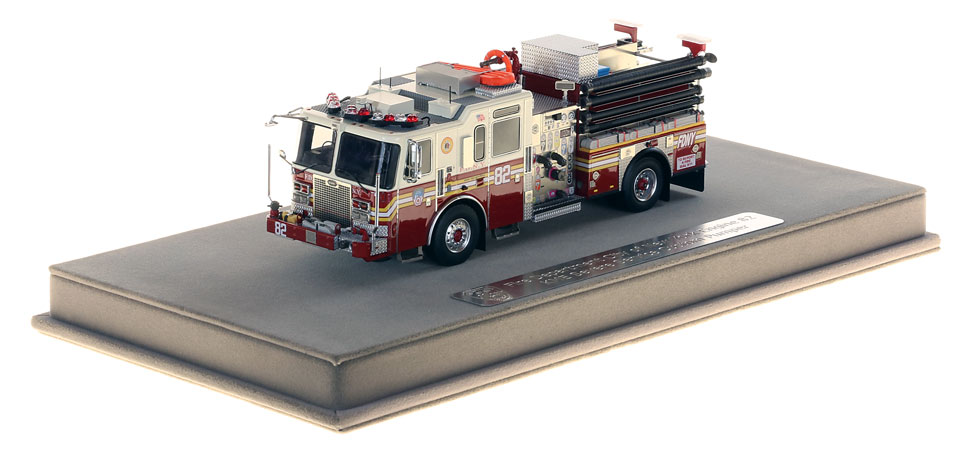 FDNY Engine 82 includes a fully custom display case.