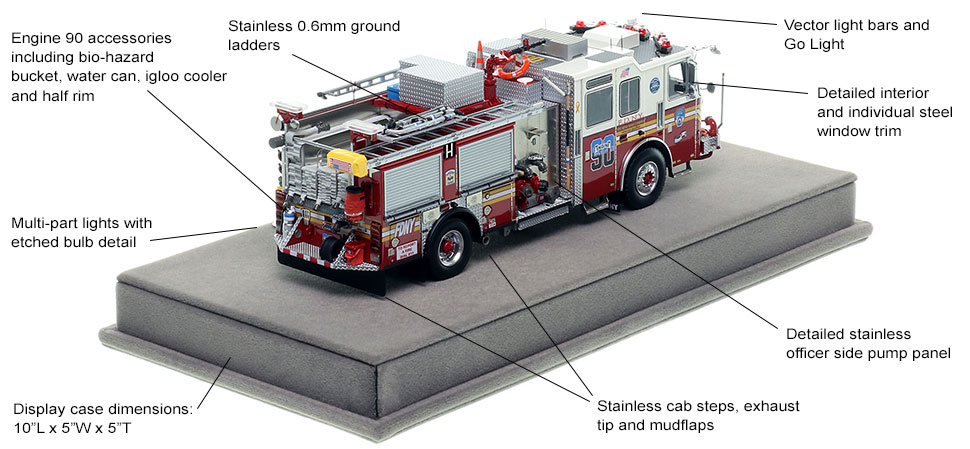 Specs and Features of FDNY's KME Engine 90 scale model