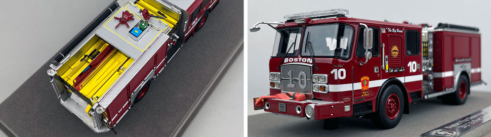 Closeup pictures 3-4 of the Boston Fire Department E-One Engine 10 scale model