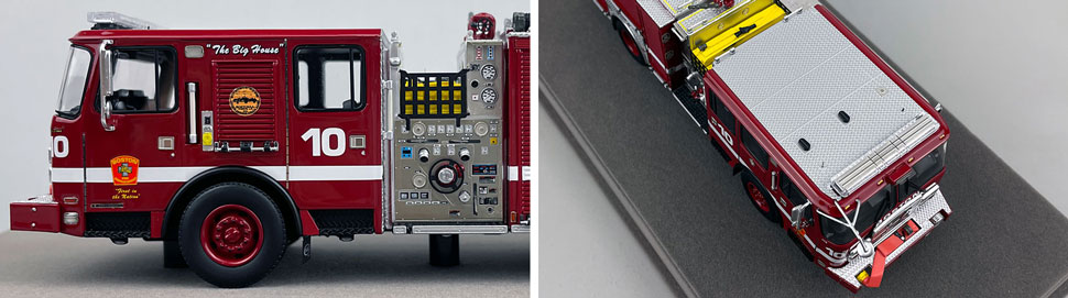 Closeup pictures 5-6 of the Boston Fire Department E-One Engine 10 scale model