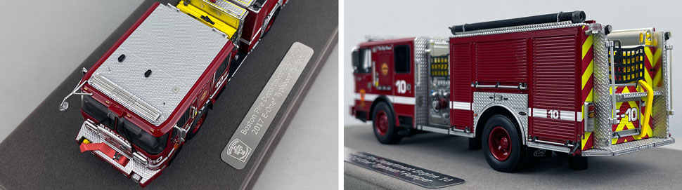 Closeup pictures 7-8 of the Boston Fire Department E-One Engine 10 scale model