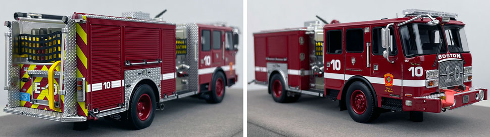 Closeup pictures 11-12 of the Boston Fire Department E-One Engine 10 scale model