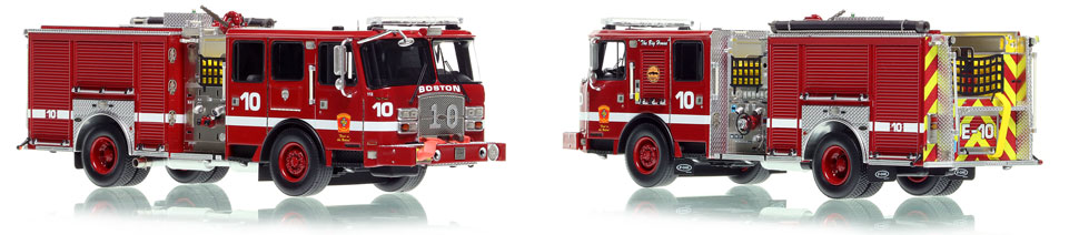 Boston's E-One Engine 10 scale model is hand-crafted and intricately detailed.