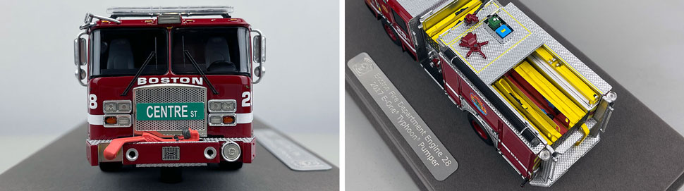 Closeup pictures 1-2 of the Boston Fire Department E-One Engine 28 scale model