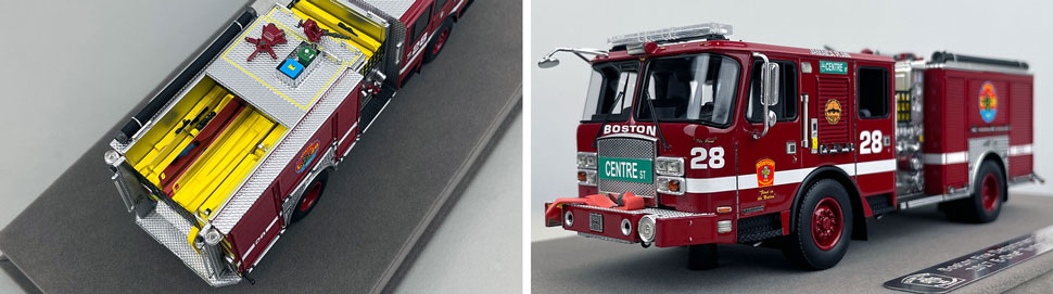 Closeup pictures 3-4 of the Boston Fire Department E-One Engine 28 scale model