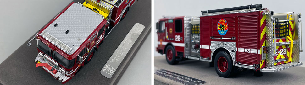 Closeup pictures 7-8 of the Boston Fire Department E-One Engine 28 scale model