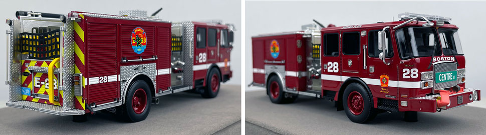 Closeup pictures 11-12 of the Boston Fire Department E-One Engine 28 scale model