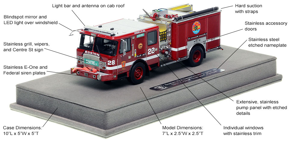 Features and Specs of the Boston E-One Engine 28 scale model