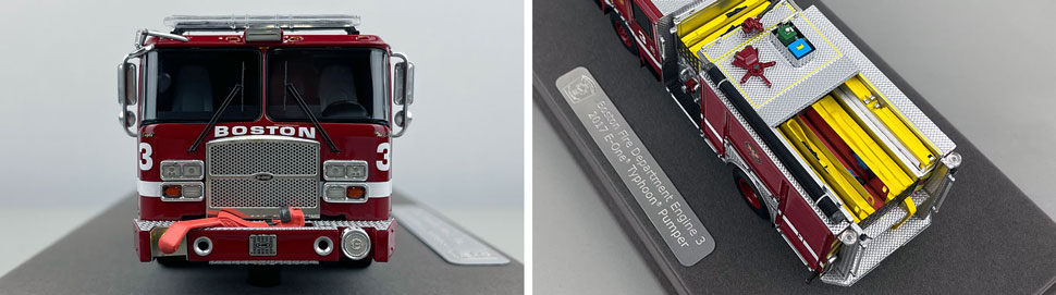 Closeup pictures 1-2 of the Boston Fire Department E-One Engine 3 scale model