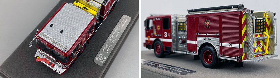 Closeup pictures 7-8 of the Boston Fire Department E-One Engine 3 scale model