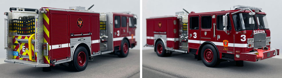 Closeup pictures 11-12 of the Boston Fire Department E-One Engine 3 scale model