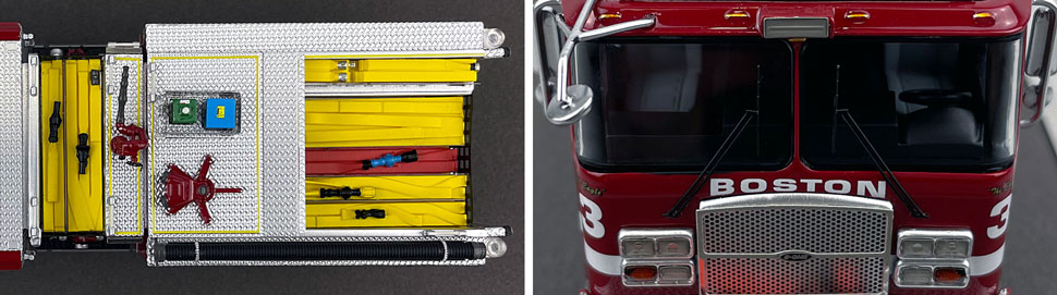 Closeup pictures 13-14 of the Boston Fire Department E-One Engine 3 scale model