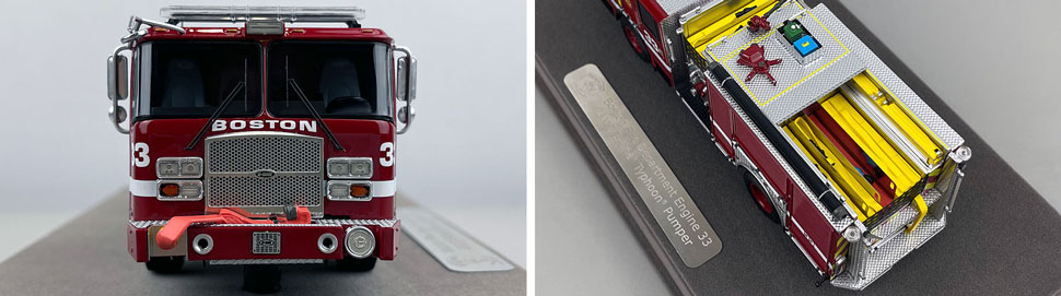 Closeup pictures 1-2 of the Boston Fire Department E-One Engine 33 scale model