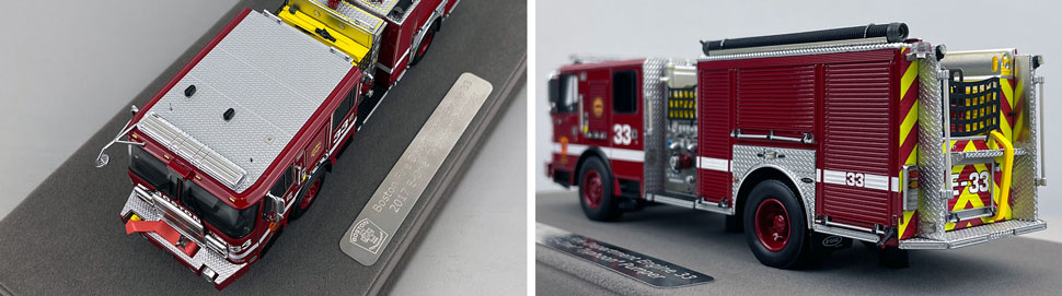 Closeup pictures 7-8 of the Boston Fire Department E-One Engine 33 scale model