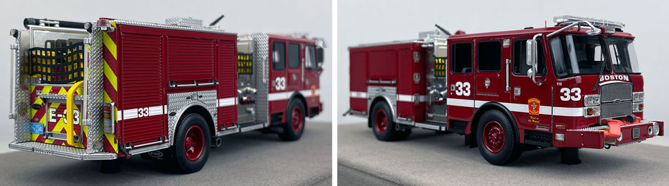 Closeup pictures 11-12 of the Boston Fire Department E-One Engine 33 scale model