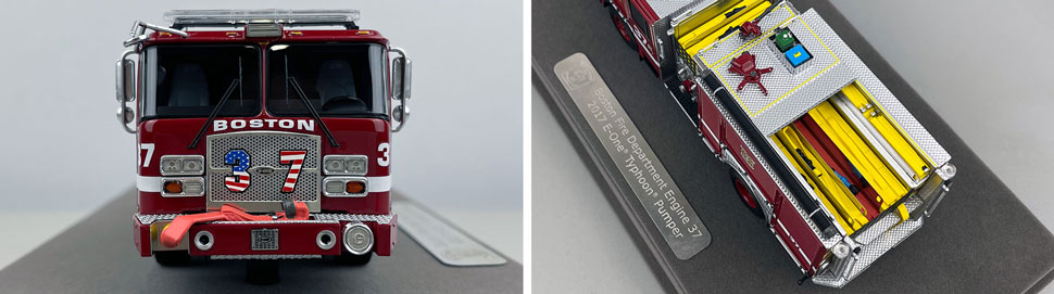 Closeup pictures 1-2 of the Boston Fire Department E-One Engine 37 scale model