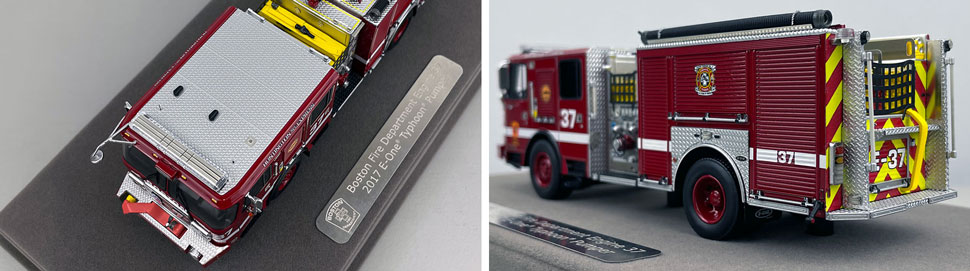 Closeup pictures 3-4 of the Boston Fire Department E-One Engine 37 scale model