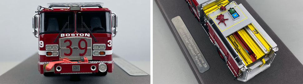 Closeup pictures 1-2 of the Boston Fire Department E-One Engine 39 scale model