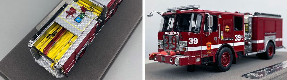 Closeup pictures 3-4 of the Boston Fire Department E-One Engine 39 scale model