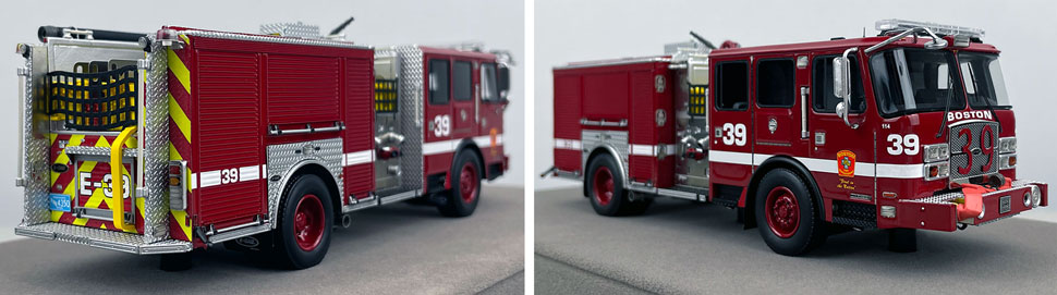 Closeup pictures 11-12 of the Boston Fire Department E-One Engine 39 scale model
