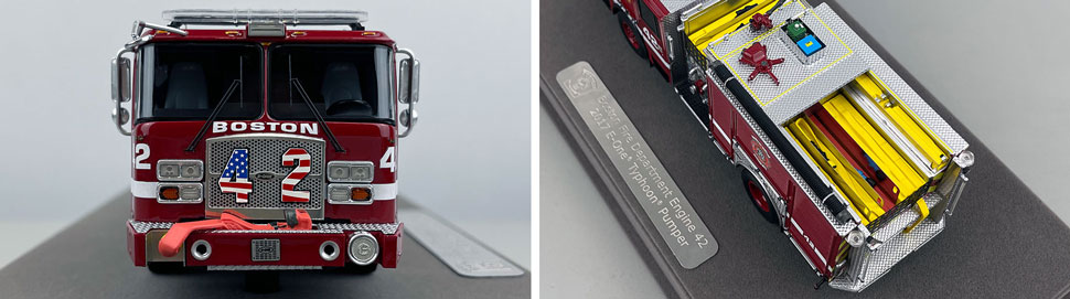 Closeup pictures 1-2 of the Boston Fire Department E-One Engine 42 scale model