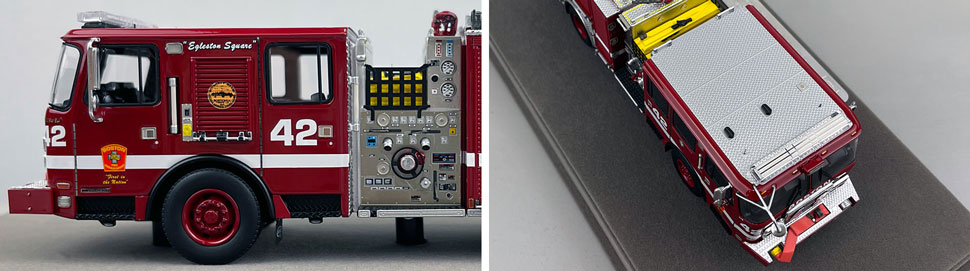 Closeup pictures 5-6 of the Boston Fire Department E-One Engine 42 scale model