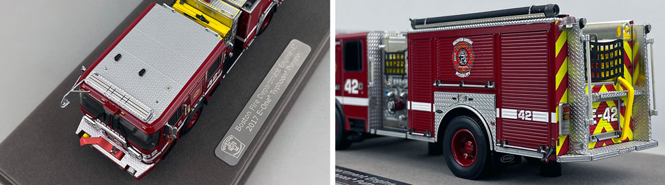 Closeup pictures 7-8 of the Boston Fire Department E-One Engine 42 scale model