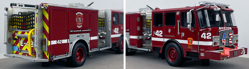 Closeup pictures 11-12 of the Boston Fire Department E-One Engine 42 scale model