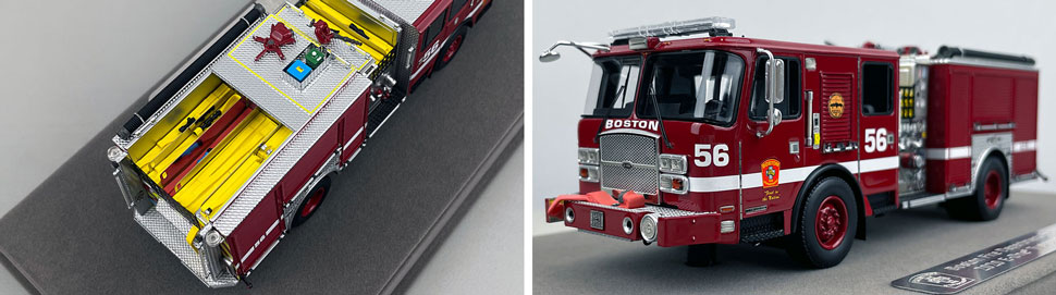 Closeup pictures 3-4 of the Boston Fire Department E-One Engine 56 scale model